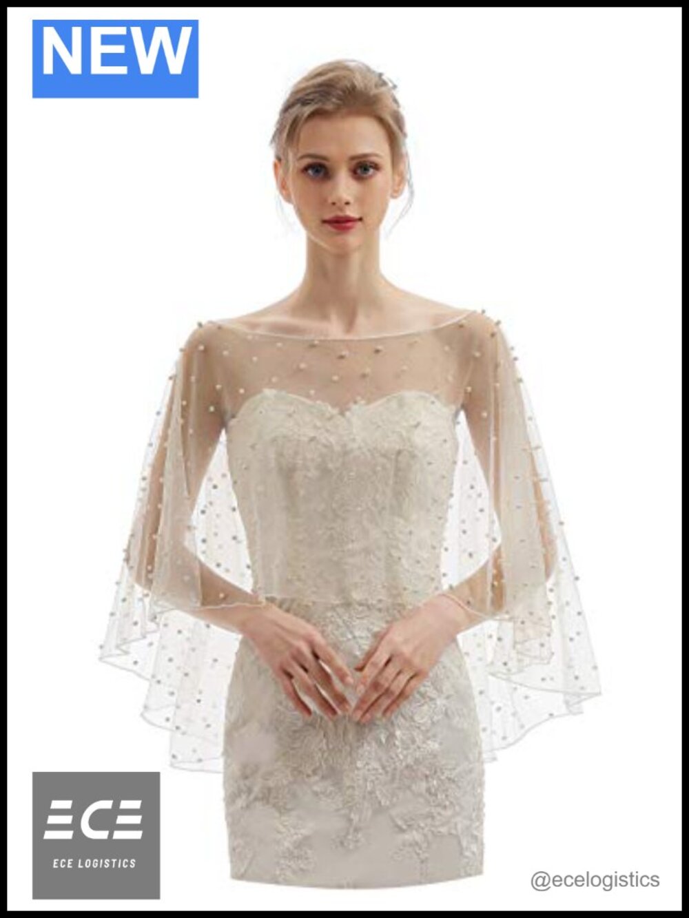 Soft Tulle Bridal Scarf Evening Shawl Wedding Wrap with Pearls One Size